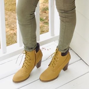 Heel Lace Up Ankle Booties